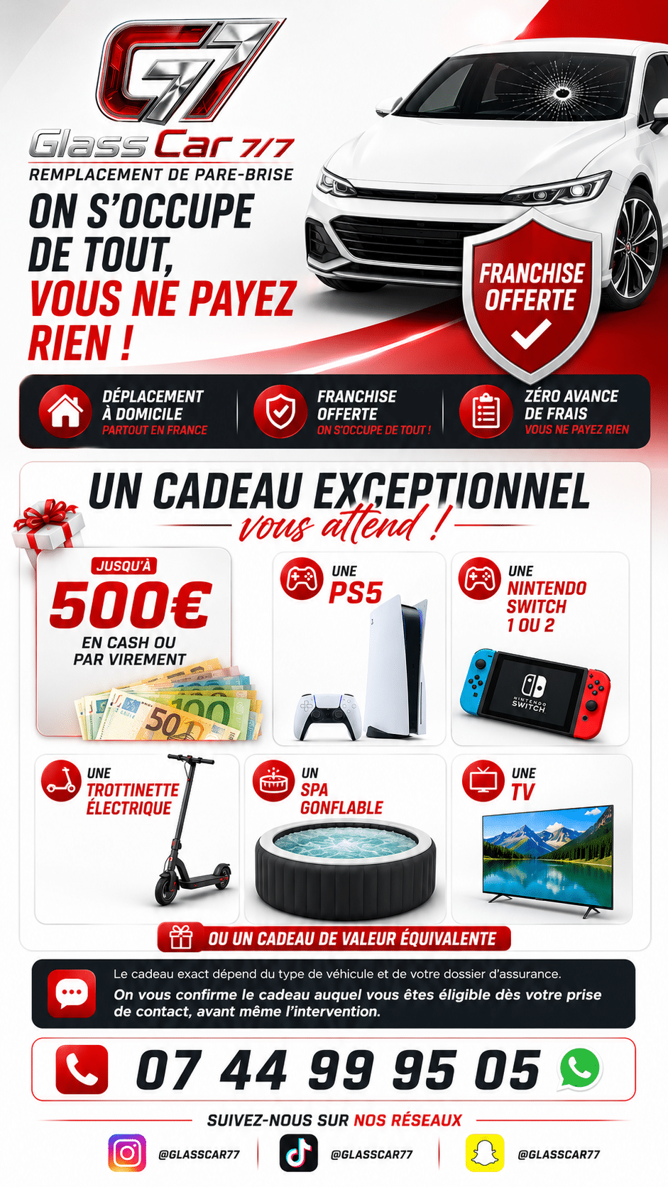 remplacement de pare brise avec cadeau offert, changer son pare brise et gagner un cadeau